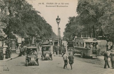 Paříž, Boulevard Montmartre. Pohlednice odeslána v roce 1913. od French Photographer