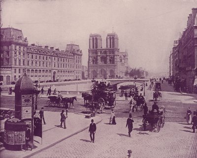 Paříž: Pont St Michel a Notre Dame (černobílá fotografie) od French Photographer