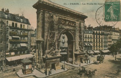 Porte Saint-Denis v Paříži, Francie. Pohlednice odeslaná v roce 1913. od French Photographer