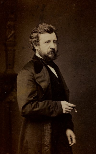 Portrét Félix-Josepha Barriase, francouzského malíře, vizitka (čb foto) od French Photographer