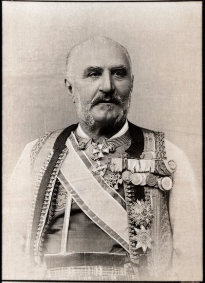 Portrét Nicolase 1era (1841-1921), prince Černé Hory. od French Photographer