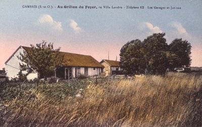 Pohlednice zobrazující dům Henri Desire Landru (1869-1922) v Gambais (viz 238390 pro černobílou fotografii) od French Photographer