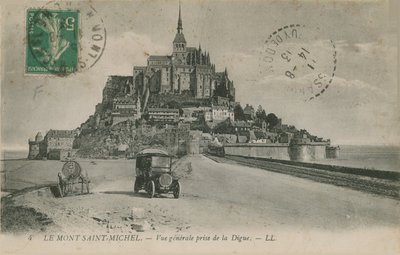 Pohlednice Mont Saint-Michel, Normandie, odeslaná v roce 1913 od French Photographer
