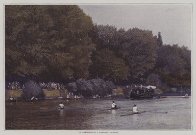 Mistrovství ve veslování na řece Marne v Joinville-le-Pont, Francie (barevné foto) od French Photographer