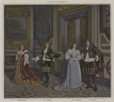Scéna z produkce Le Misanthrope, od Moliere (barevné foto) od French Photographer