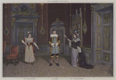 Scéna z produkce Les Femmes Savantes, od Moliere (barevné foto) od French Photographer