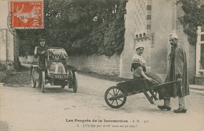 The Progress of Locomotion, pohlednice odeslaná v roce 1913 od French Photographer