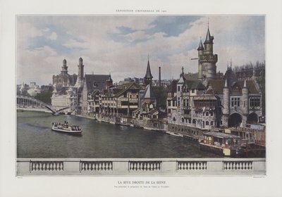 Pravý břeh Seiny během výstavy Universelle 1900, Paříž (barevné foto) od French Photographer