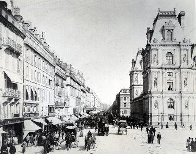 Ulice de Rivoli a nový Hotel de Ville, asi 1882 od French Photographer