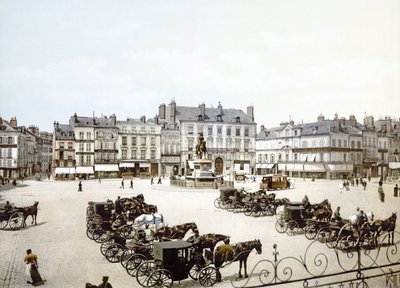 Socha Johanky z Arku, Place du Martroi, Orléans, hospoda. c.1900 od French Photographer