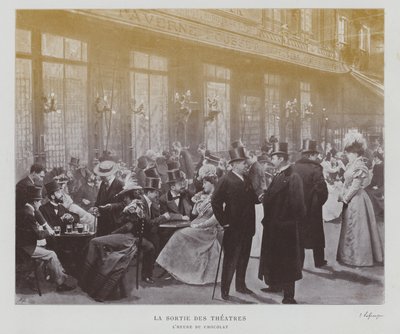 Divadelníci mimo Taverne Pousset v Paříži po představení (č/b foto) od French Photographer