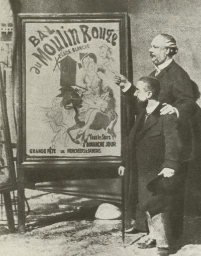 Toulouse-Lautrec s ředitelem Moulin Rouge v Paříži (č/b foto) od French Photographer