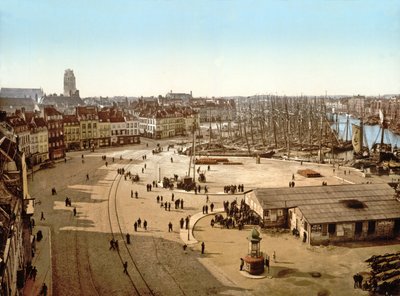 Pohled na přístav Dunkerque, 1890-1900 od French Photographer