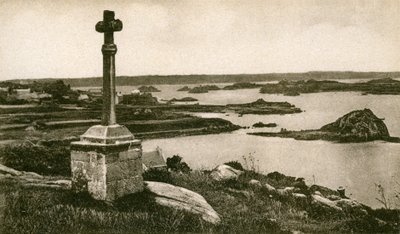 Île de Bréhat: Michel a ostrůvky Kerpont, počátek 20. století (čb fotografie) od French Photographer