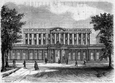 Architektura 18. století: vnější pohled na radnici v Bordeaux, Gironde (33) od French School