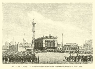 28. července 1840 přenesení popela obětí tří dnů července 1830 od French School