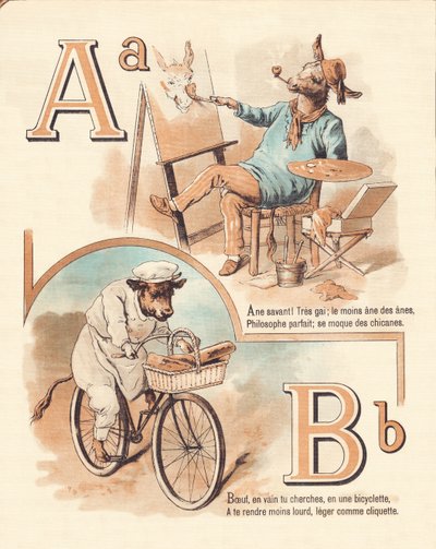 A B: Zvíře, umělec, hovězí, pekař od French School