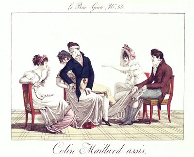 Hra Colina-Maillarda (Blind Mans Buff), kolem 1810-20 od French School
