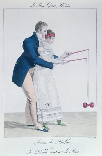 A Game of Diabolo, počátek devatenáctého století (barevná rytina) od French School