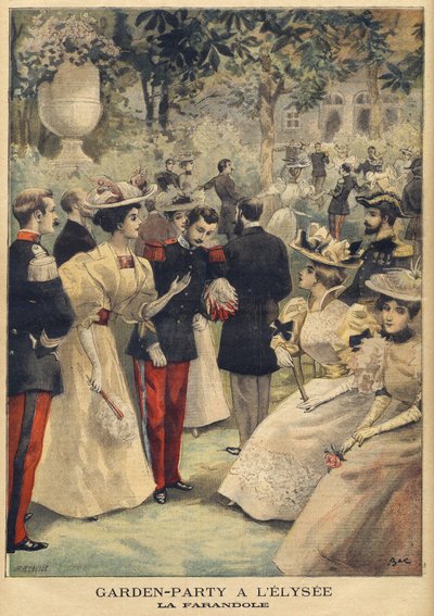 Zahradní slavnost v Elysee (La Farandole) - ilustrace Meaulle, Fortune Louis (1844-1901) z 