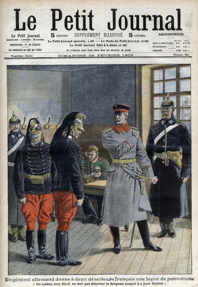 Německý generál dává dvěma francouzským dezertérům (drakům pohraničního pluku) lekci vlastenectví od French School