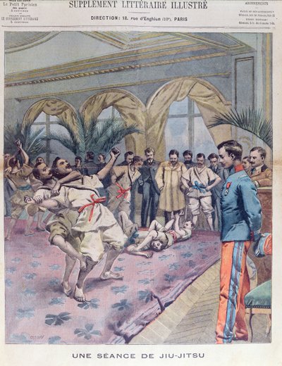 Jiu-Jitsu Session ve Francii, ilustrace z Le Petit Parisien, 1905 od French School