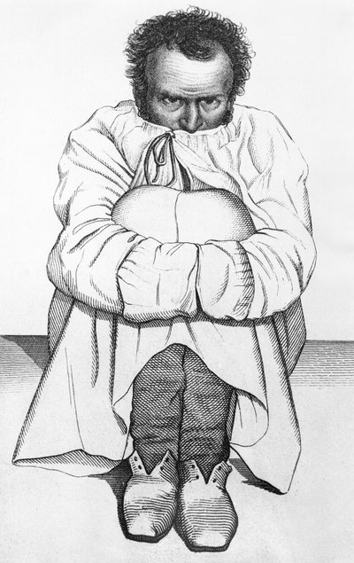 Šílený muž, ilustrace z knihy Jean Etienne Dominique Esquirol (1772-1840) od French School