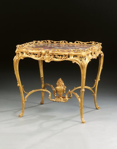 Středový stůl Napoleon III, Maison Millet, Paříž, kolem roku 1860 (pozlacený bronz a dřevo) od French School