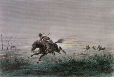 Poštovní doručovatel amerického Pony Expressu napadený indiány od French School