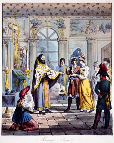 Ruské ortodoxní manželství, počátek 19. století od French School