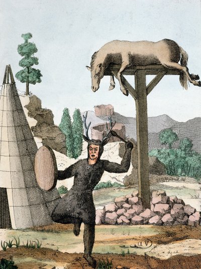 Sibiřský tatarský šaman a pohřebiště, cca 1811 od French School