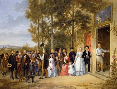 Svatba v Coeur Volant, Louveciennes, cca 1850 od French School