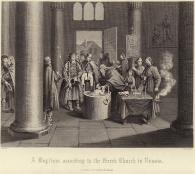 Křest podle řecké církve v Rusku od French School