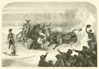 Býčí zápas v Madridu (rytina) od French School