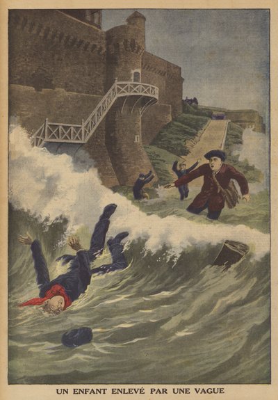 Dítě smetené vlnou (barva litho) od French School