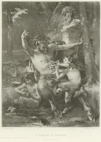 Rodina satyrů (hlubotisk) od French School