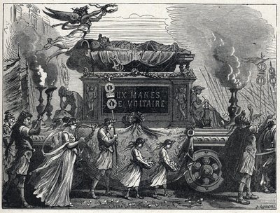 Funebre tank nesoucí Voltairovo tělo (Francois Marie Arouet od French School