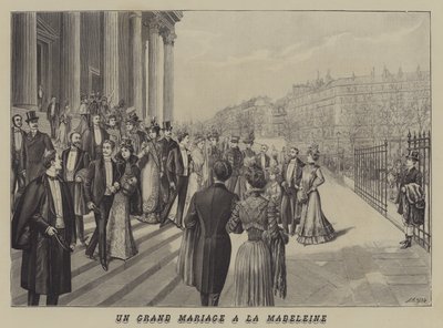 Velká svatba v kostele La Madeleine v Paříži (litho) od French School