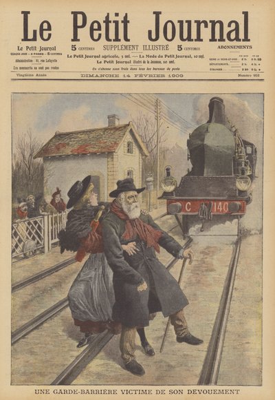 Strážce přejezdu zabit při výkonu služby (barva litho) od French School