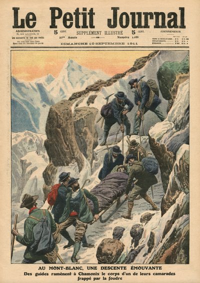 Pohyblivý sestup po Mont Blancu, ilustrace z 