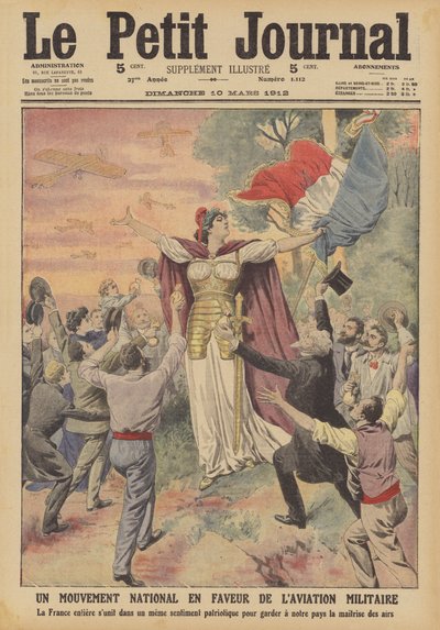 Národní hnutí na podporu vojenského letectví (barevné lito) od French School