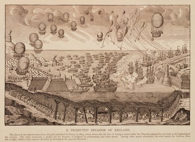 Předpokládaná invaze do Anglie, reprodukce francouzského tisku z roku 1803 od French School