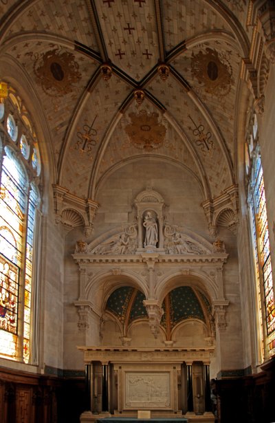Pohled na kapli na zámku Chantilly od French School