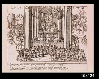 Abdikace Jindřicha IV. (1553-1610) v Saint Denis 15. července 1593 od French School