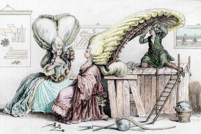 Kadeřnická akademie, Rue de Coiffure, ilustrace z knihy "Histoire Musee de la Republique Francaise", Challamel od French School