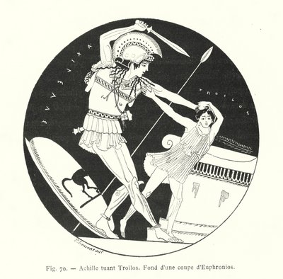 Achilles zabíjí Troila (litho) od French School