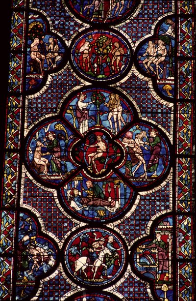 Okno Adama a Evy, 13. století (detail viz 129046) od French School