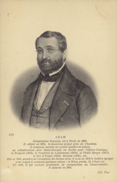 Adolphe Adam , francouzský skladatel a hudební kritik (1803-1856) od French School