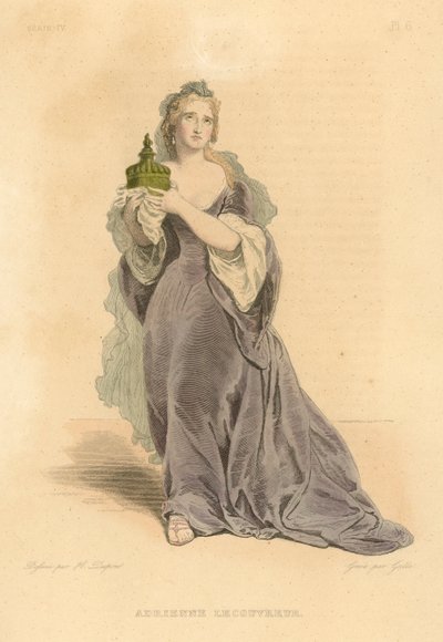 Adrienne Lecouvreur (barevná rytina) od French School