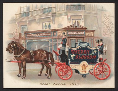 Reklama na parfém Cherry Blossom (chromolitho) od French School